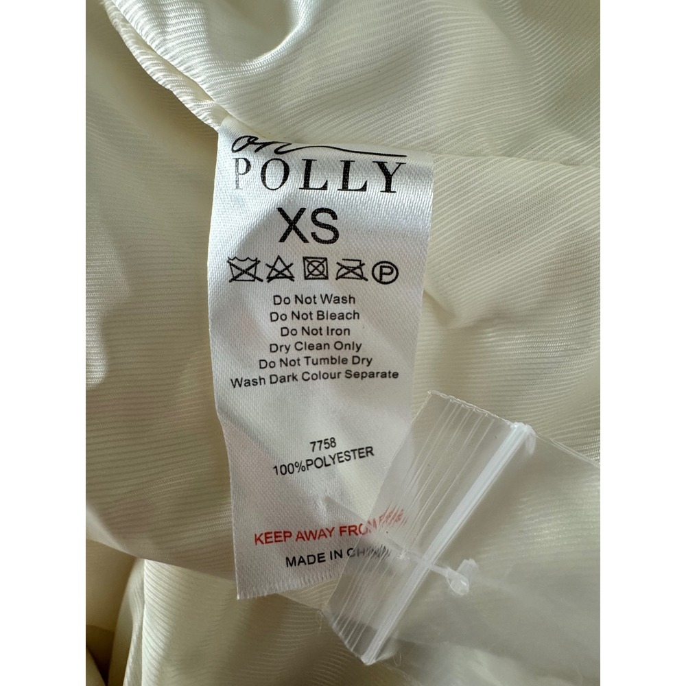 Oh Polly Cream Teddy Borg Faux Fur Longline Maxi Coat XS Ivory NWT - Picture 9 of 12